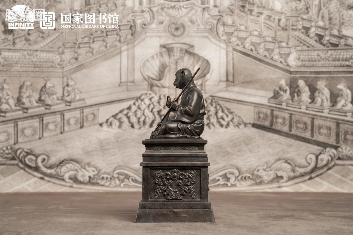 开天工作室 日系手办&雕像系列 十二生肖兽首系列 申猴 月下古铜 - 图片