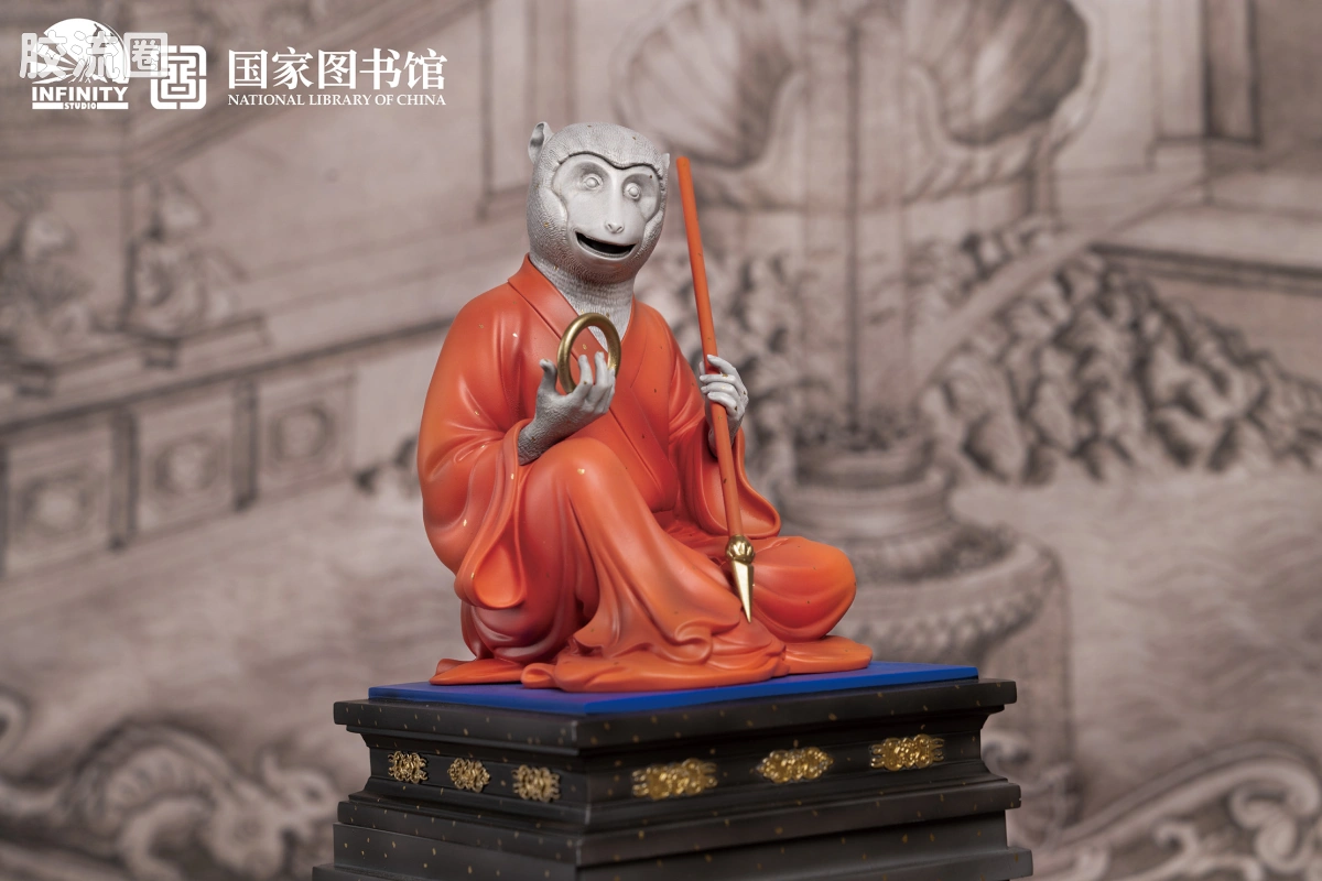 开天工作室 日系手办&雕像系列 十二生肖兽首系列 申猴 点星三彩 - 图片