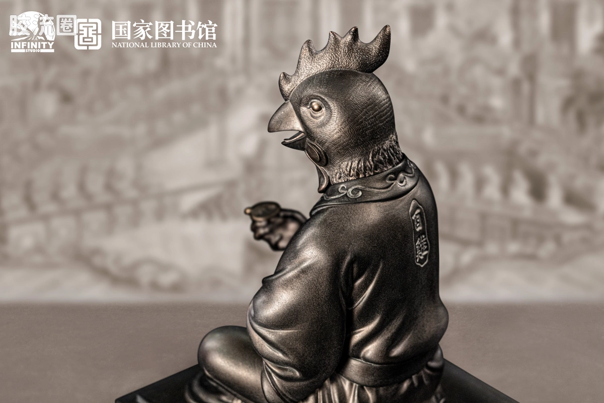 开天工作室 日系手办&雕像系列 十二生肖兽首系列 酉鸡 月下古铜 - 图片