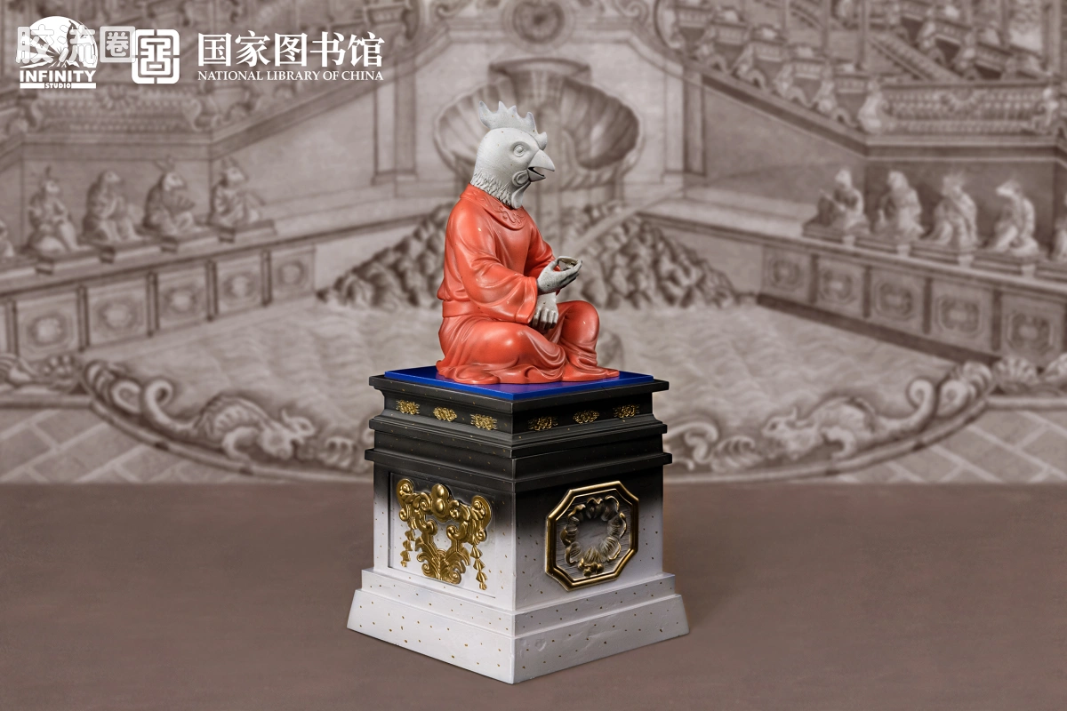 开天工作室 日系手办&雕像系列 十二生肖兽首系列 酉鸡 点星三彩 - 图片