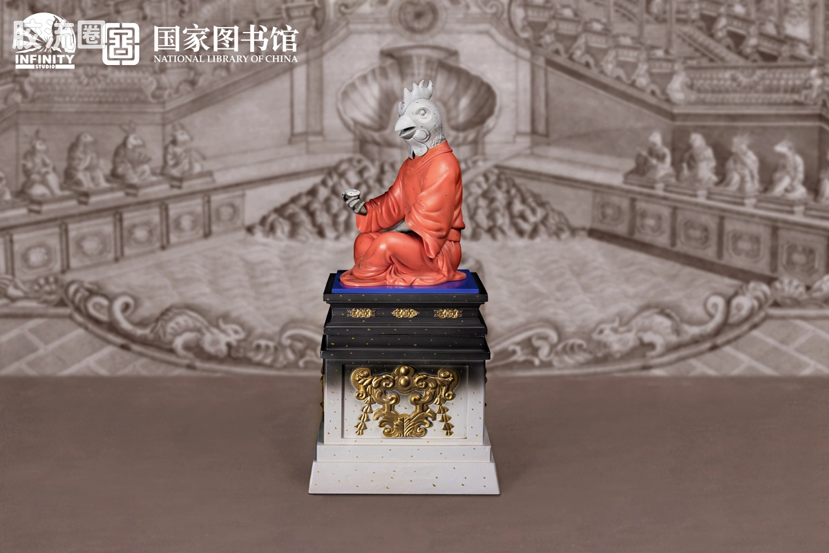 开天工作室 日系手办&雕像系列 十二生肖兽首系列 酉鸡 点星三彩 - 图片