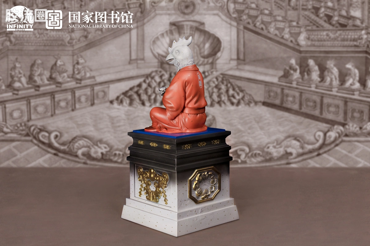 开天工作室 日系手办&雕像系列 十二生肖兽首系列 酉鸡 点星三彩 - 图片
