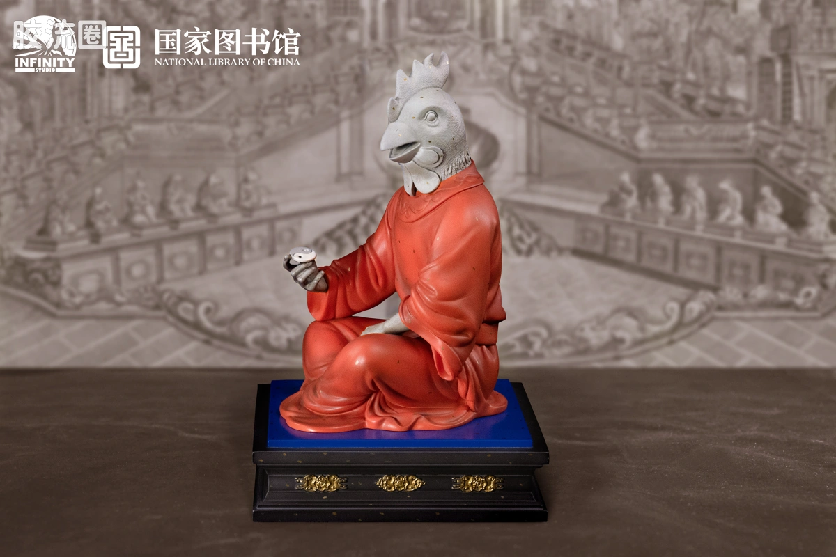 开天工作室 日系手办&雕像系列 十二生肖兽首系列 酉鸡 点星三彩 - 图片