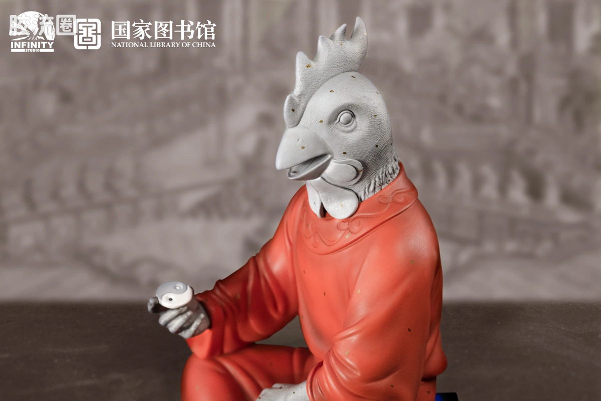 开天工作室 日系手办&雕像系列 十二生肖兽首系列 酉鸡 点星三彩 - 图片