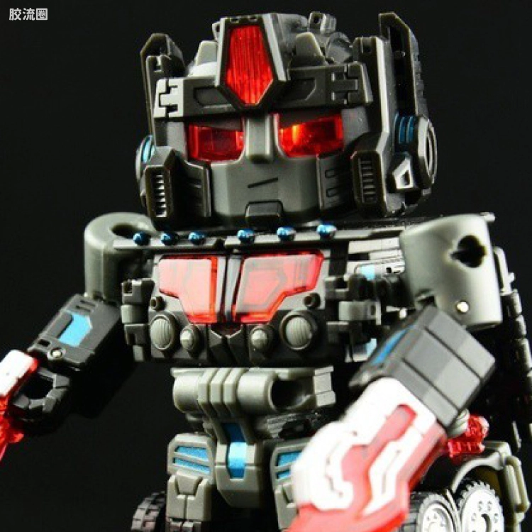 TFCTOYS变形机甲玩具系列 钢铁战士、变形学堂、老兵系列 变形学堂PS-02 Q版暗黑擎天柱
