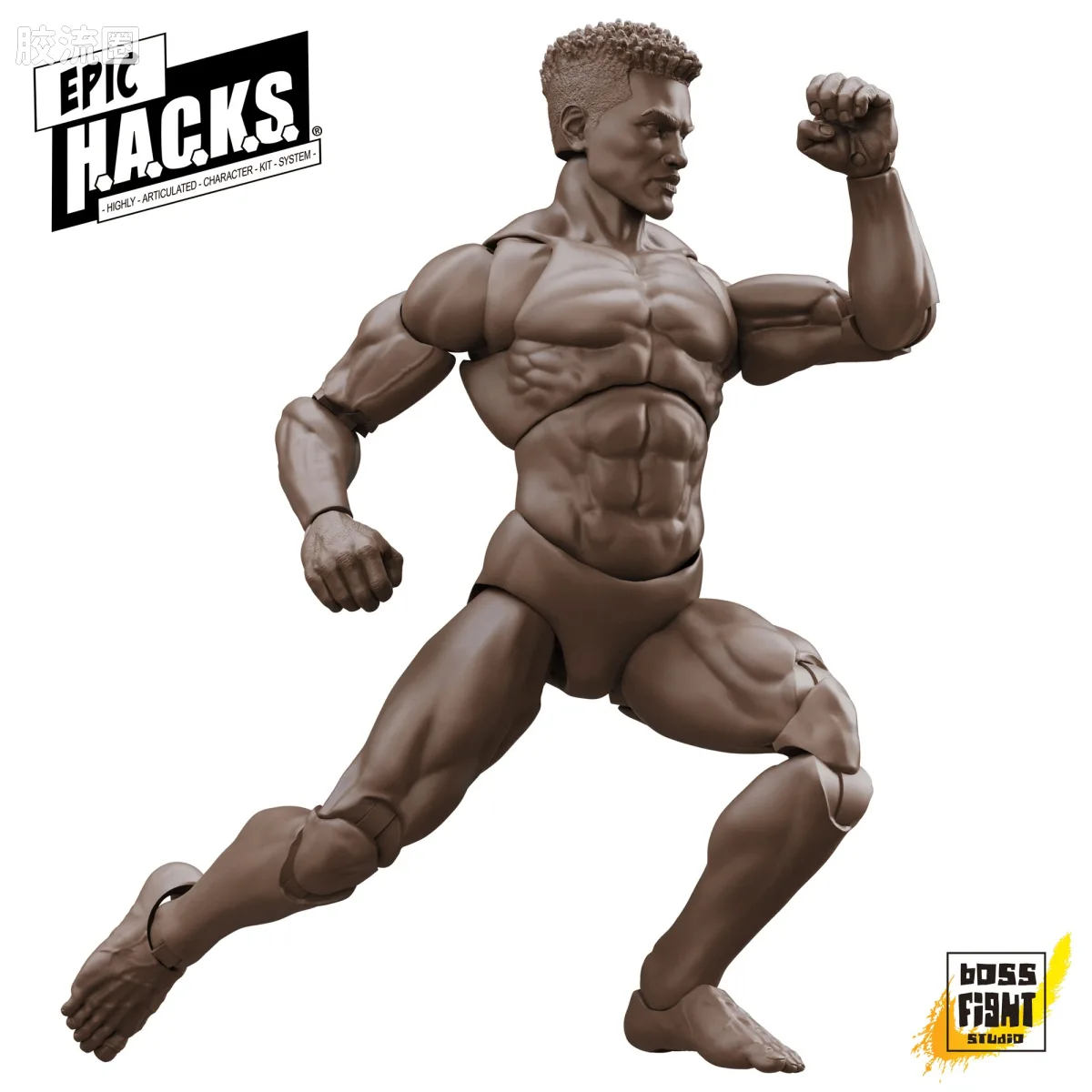 史诗 H.A.C.K.S. 1/12 可动人偶 咖啡棕色男性素体