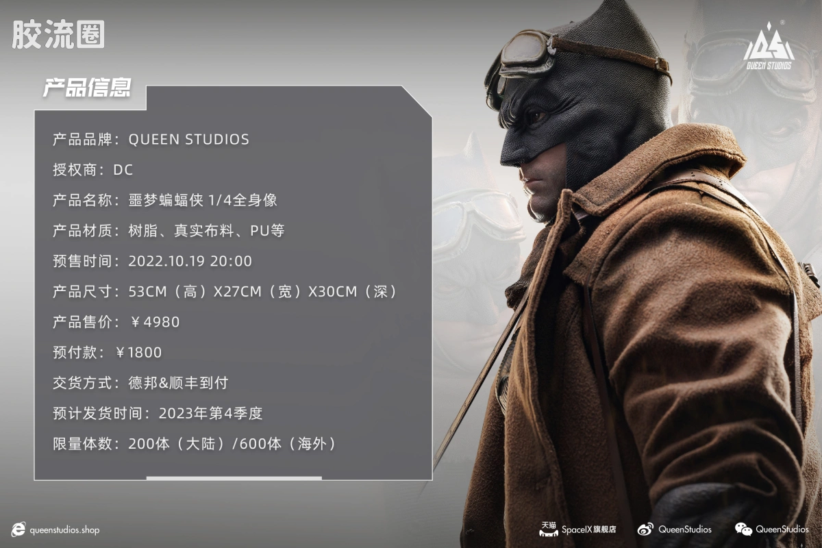 Queen Studios雕像系列 1/4雕像 噩梦蝙蝠侠1/4全身像 - 图片