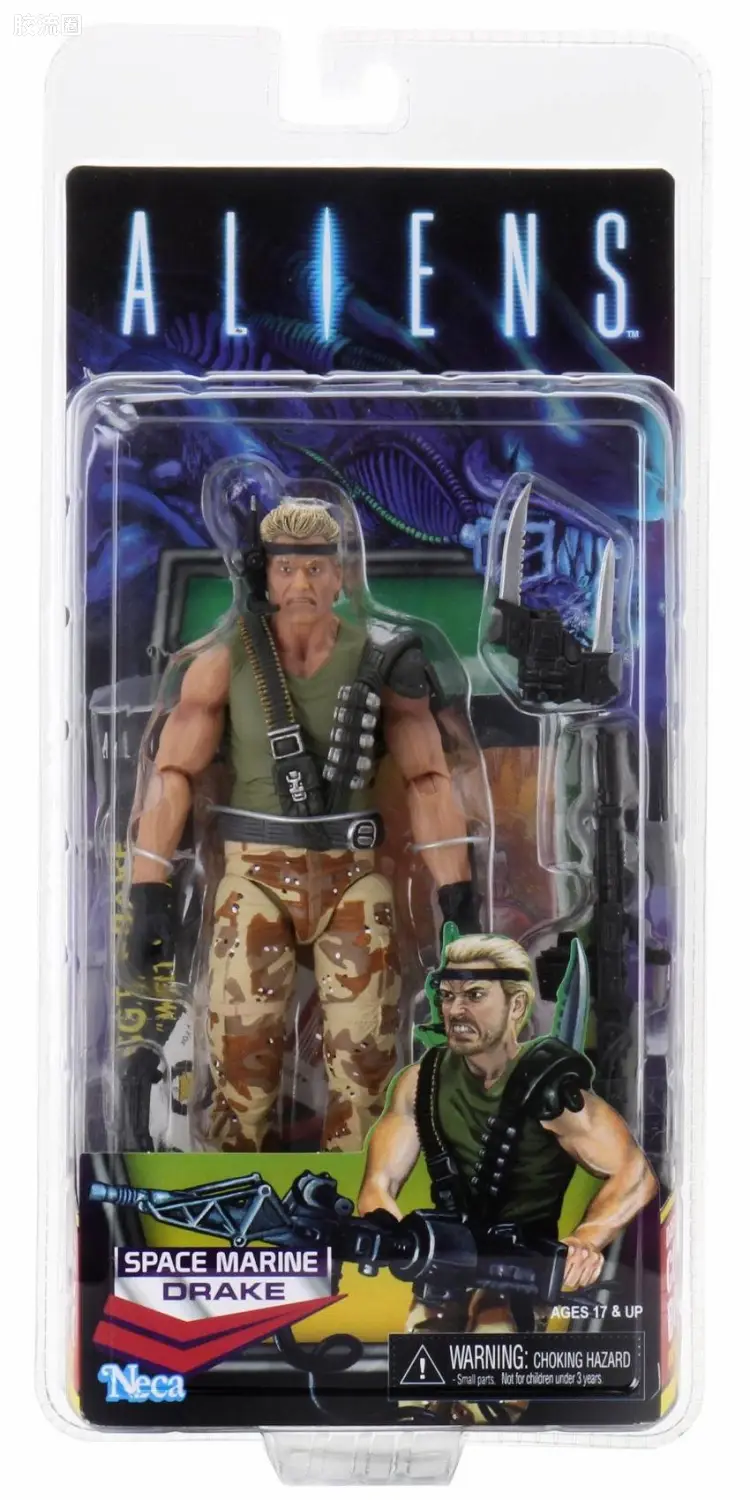 NECA 7寸可动人形系列 异形系列 异形陆战队 德拉克(Kenner致敬版)