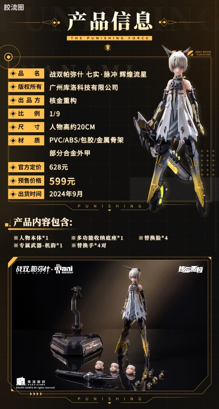 大漫匠手办系列 核金重构 1/9包胶可动手办系列 七实·脉冲 辉煌流星 - 图片