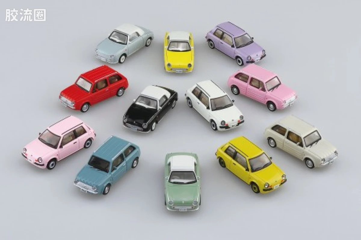 青岛社成品车系列 1/64 成品汽车 日产 Pike Car 收藏 (12个1盒)