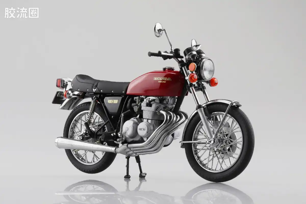 青岛社成品车系列 1/12 成品摩托车 本田 CB400FOUR （浅宝石红）