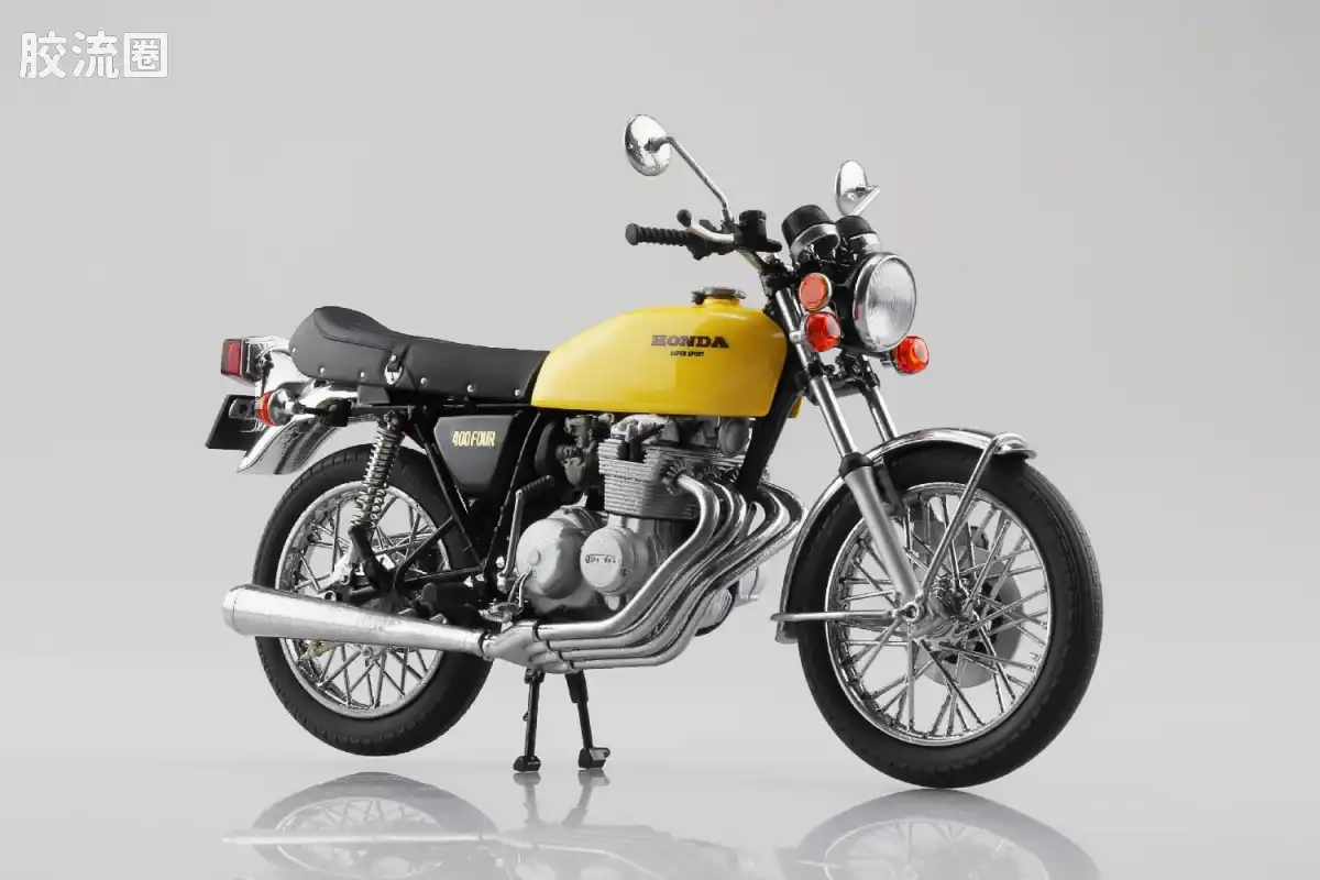 青岛社成品车系列 1/12 成品摩托车 本田 CB400FOUR （黄色）