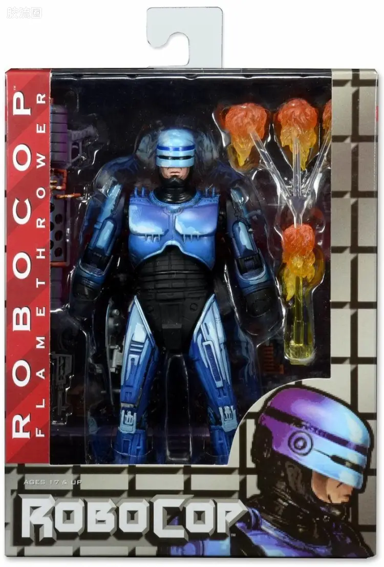 NECA 7寸可动人形系列 16-Bit游戏系列 机器战警VS终结者 第2代 机器战警(火焰喷射枪版)