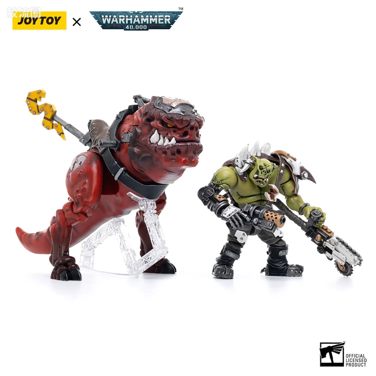 JOYTOY x 战锤40K 异形势力（兽人、钛、泰伦、死灵） 欧克蛮人 骑冲撞跳跳的强蛮人
