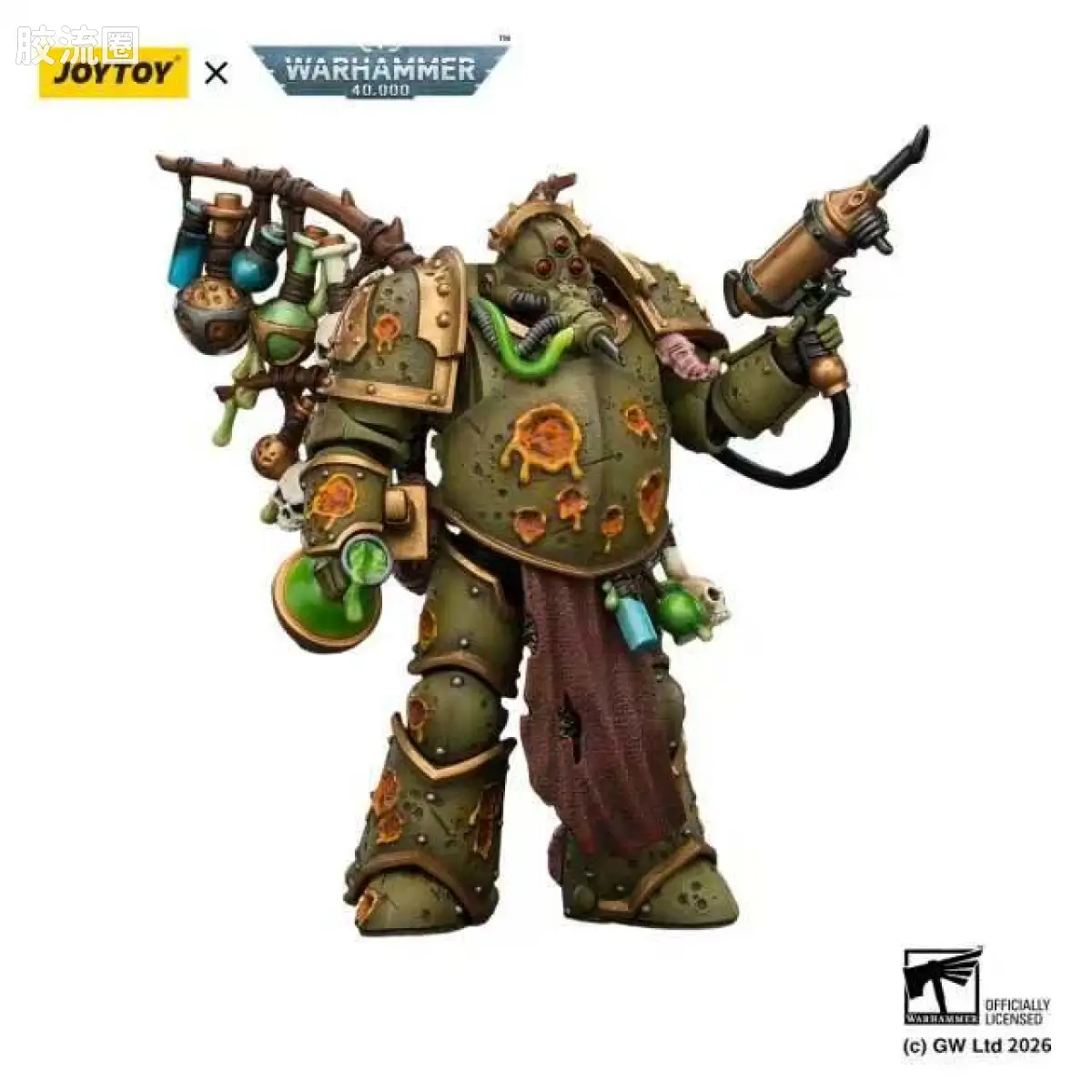 JOYTOY x 战锤40K 混沌势力 死亡守卫 病毒精炼者 配备注射手枪和超级衰败掷弹