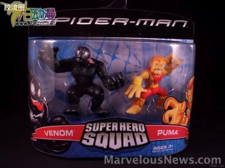 Super Hero Squad盒装人偶玩具 蜘蛛侠超级英雄小队 第3弹 毒液与美洲狮