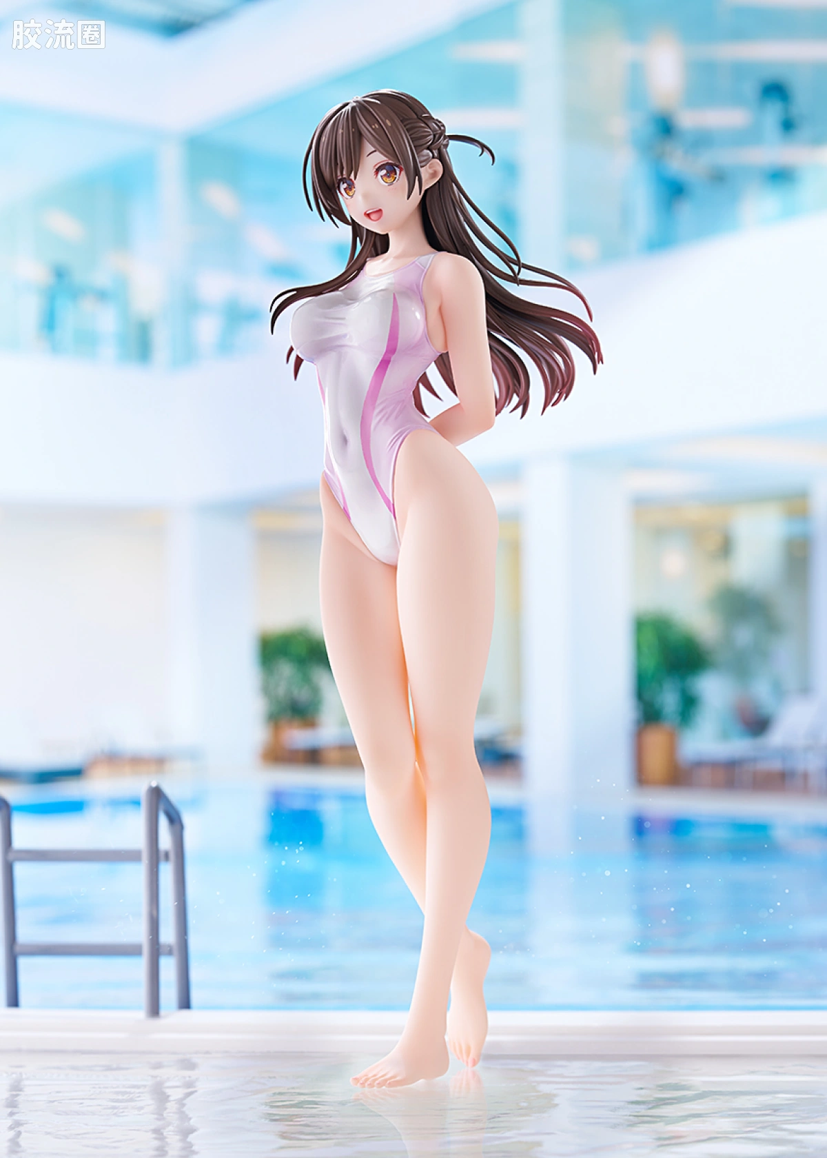 AMAKUNI 手办系列 限定及特别版 水原千鹤 桃色线条竞泳泳装 Ver. - 图片