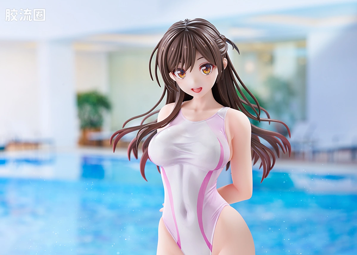 AMAKUNI 手办系列 限定及特别版 水原千鹤 桃色线条竞泳泳装 Ver. - 图片