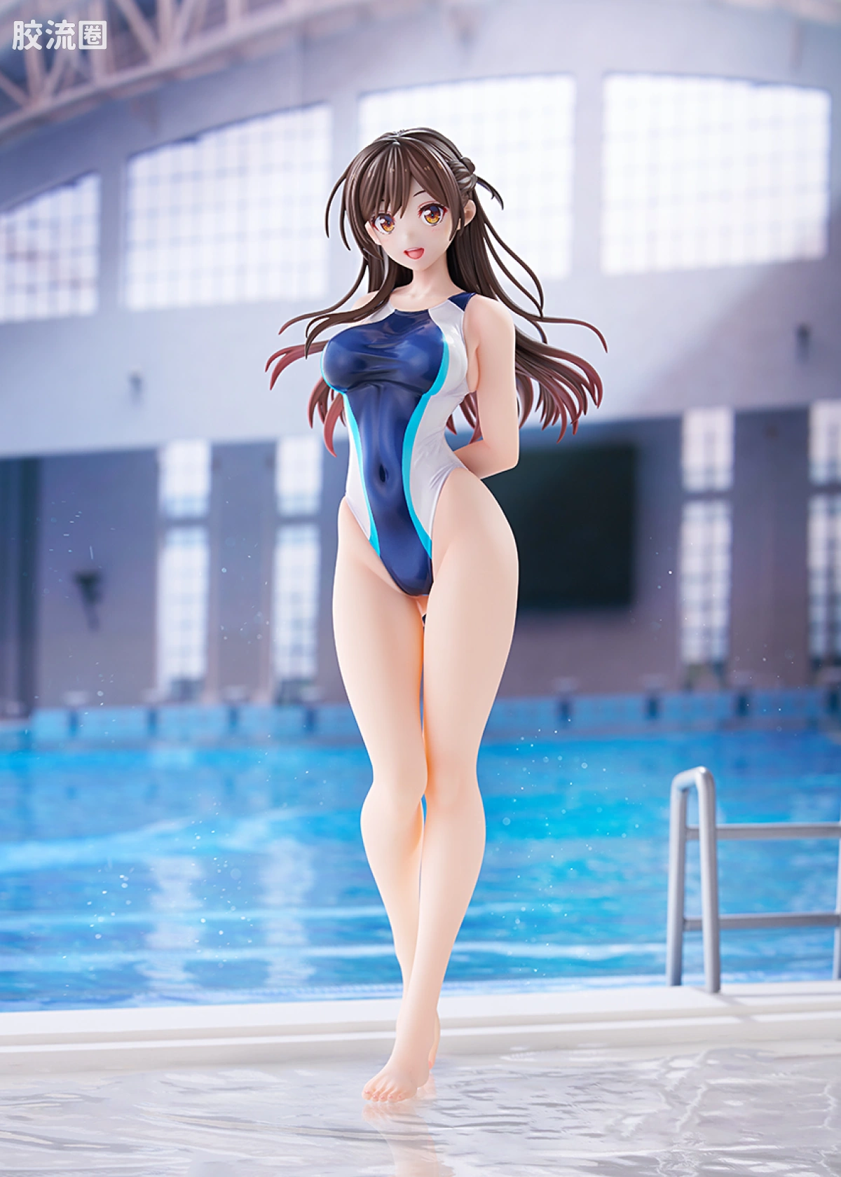 AMAKUNI 手办系列 限定及特别版 水原千鹤 水色线条竞泳泳装 Ver. - 图片