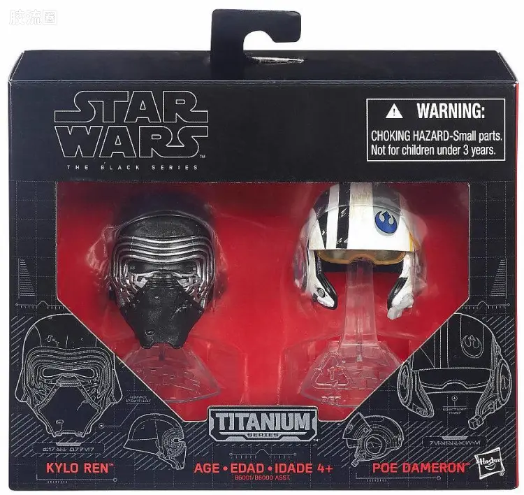 星球大战 THE BLACK SERIES 钛头盔 波·达默龙X-战机头盔与凯洛·伦头盔