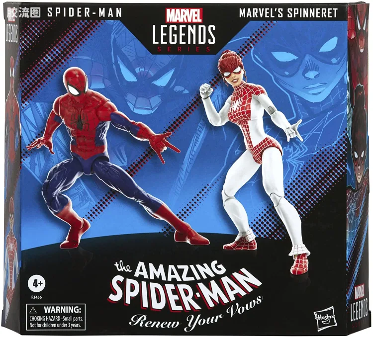 Marvel Legends/漫威传奇 可动人偶系列 60周年漫画 神奇蜘蛛系列 漫画 神奇蜘蛛 蜘蛛侠&吐丝
