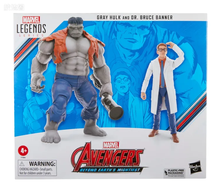 Marvel Legends/漫威传奇 可动人偶系列 60周年漫画 复仇者联盟系列 灰浩克&班纳博士