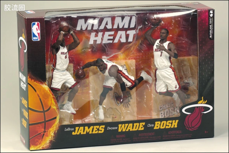 麦克法兰NBA篮球系列玩具 特别版 热火队三人装