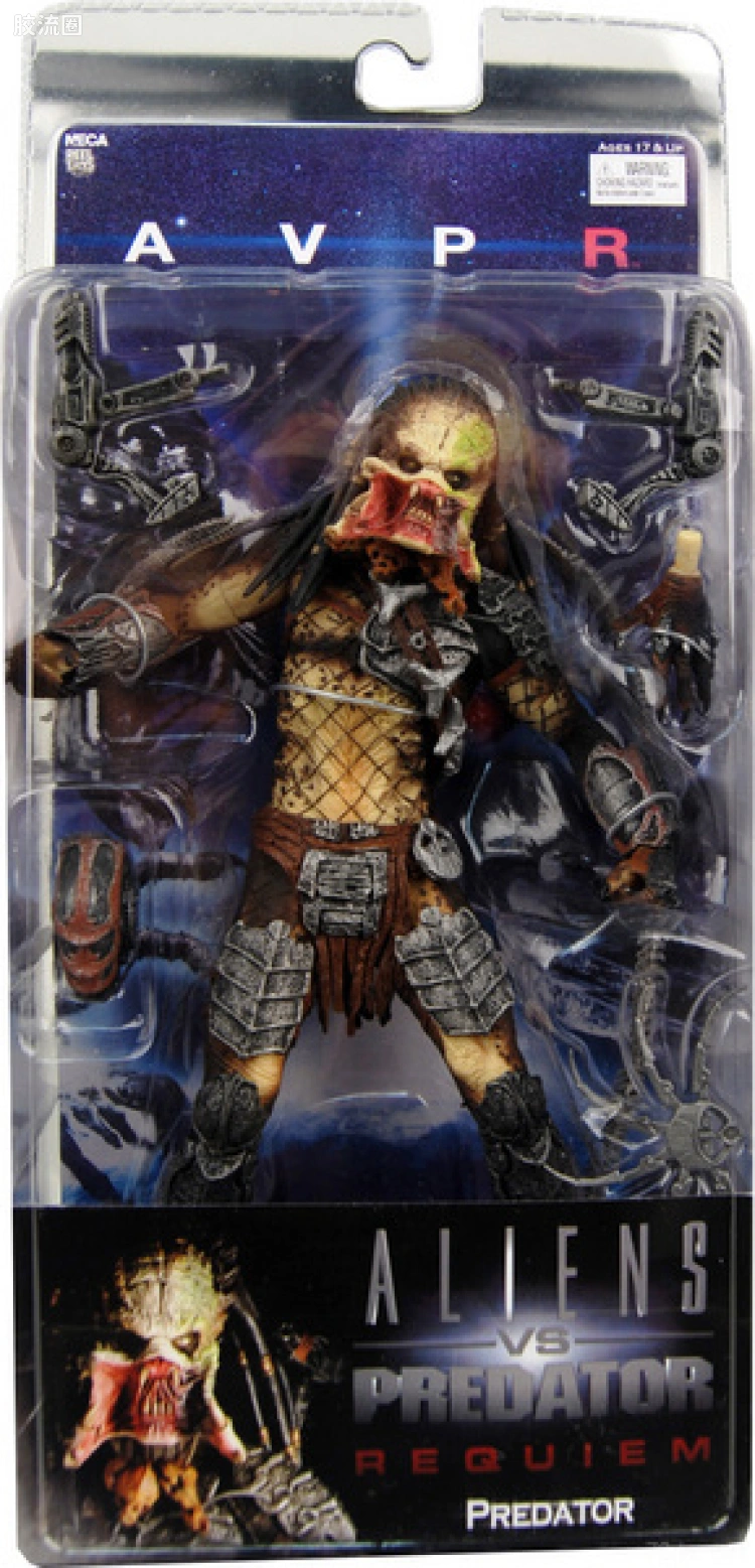 NECA 7寸可动人形系列 电影 异形大战铁血战士2 安魂曲 独狼铁血(张口版) 第3代