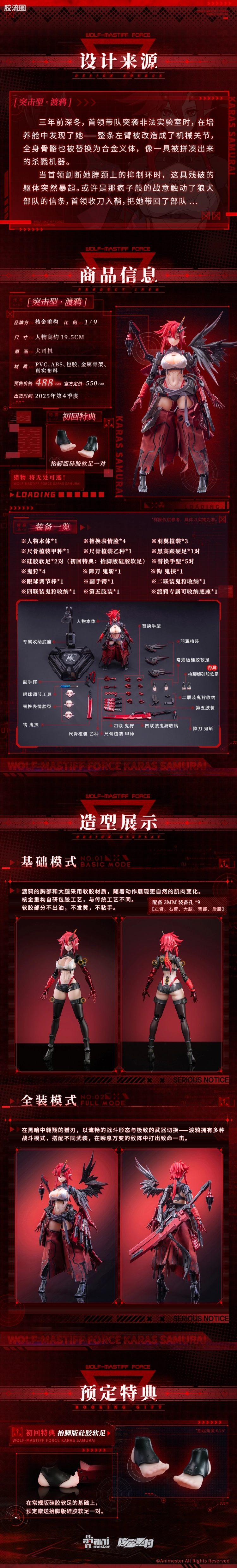 大漫匠手办系列 核金重构 1/9包胶可动手办系列 狼犬部队 突击型·渡鸦 - 图片
