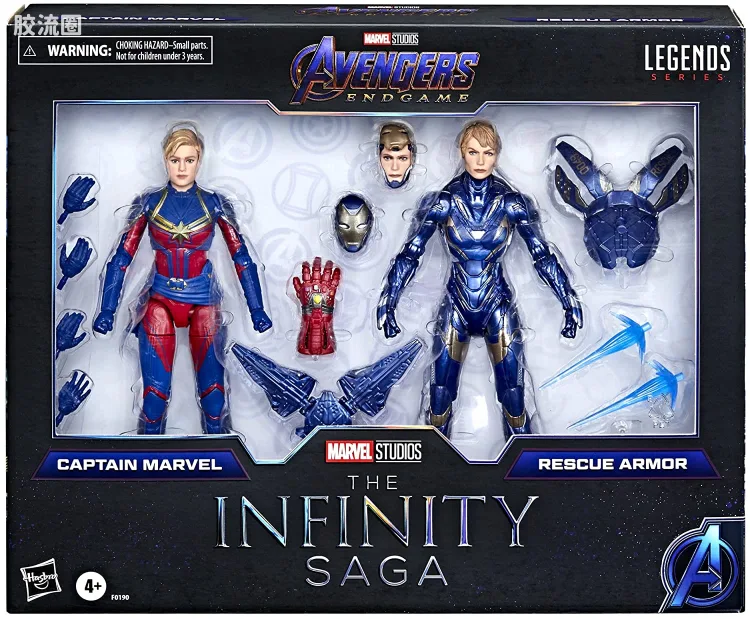 Marvel Legends 双人套装 漫威:无限传奇系列 电影 复联4 惊奇队长&救援装甲