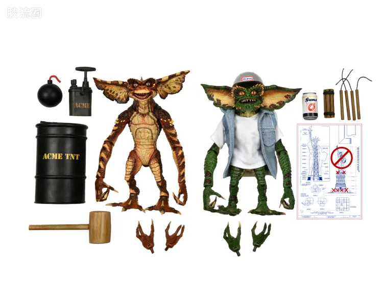 NECA 7寸可动人形系列 双人装系列 电影 小魔怪2 摧毁建筑魔怪