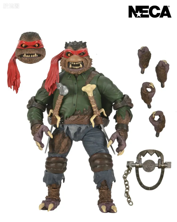 NECA 7寸可动人形系列 环球怪物 X 忍者神龟系列 电影 狼人 拉斐尔