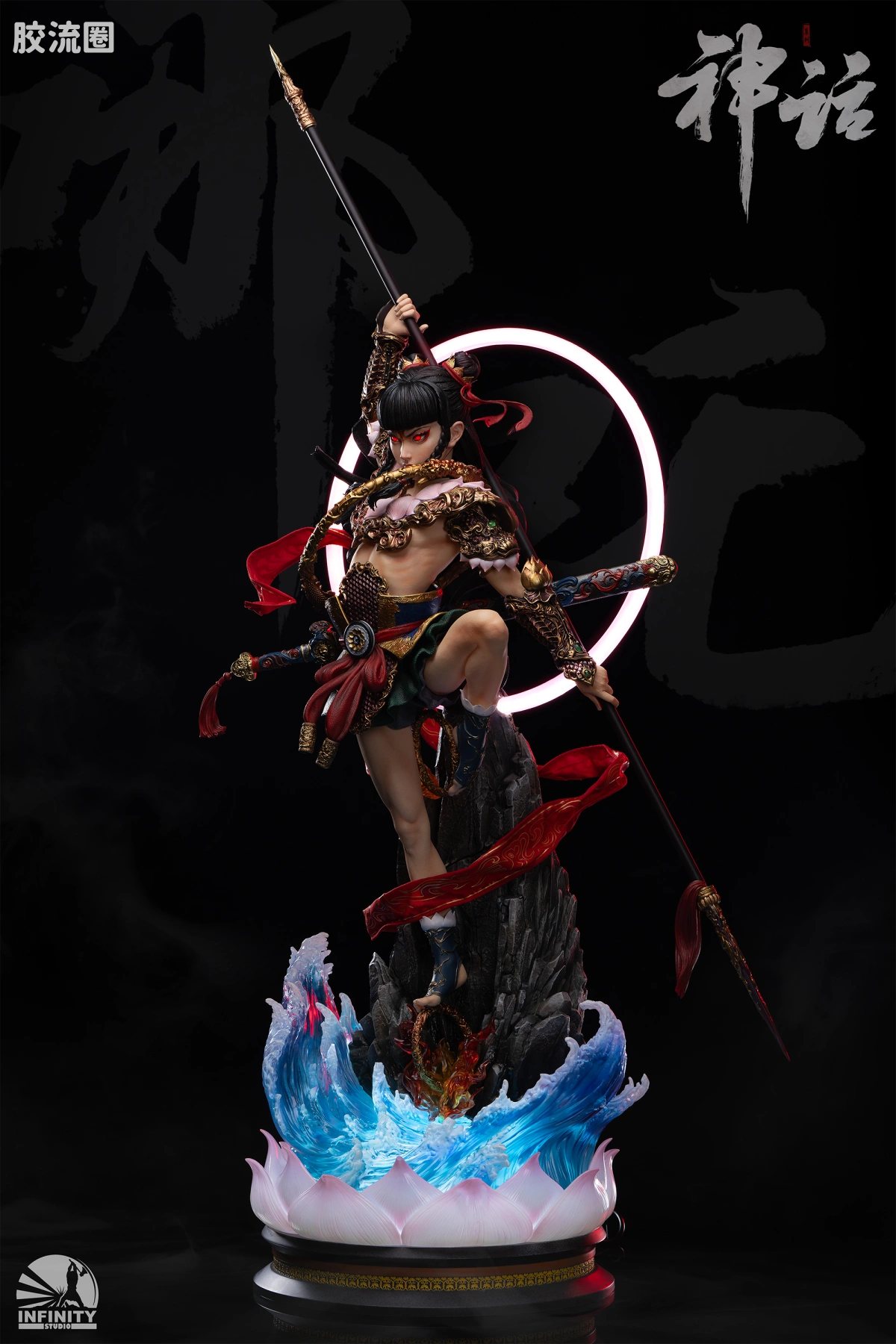 开天工作室 日系手办&雕像系列 神话系列 神话系列 哪吒 化莲重生 1/4全身像 - 图片
