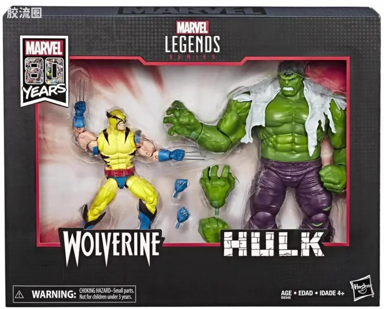 Marvel Legends/漫威传奇 可动人偶系列 Marvel/漫威 80周年传奇系列 绿巨人对金刚狼