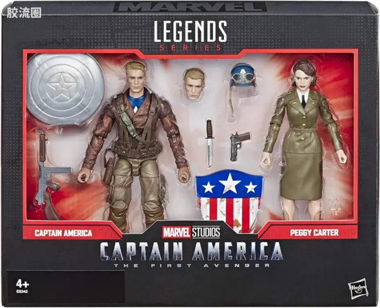 Marvel Legends/漫威传奇 可动人偶系列 Marvel电影宇宙 前10年电影系列 美国队长1 美队(二战)&卡特特工双人套