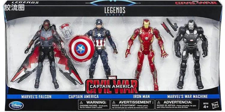 Marvel Legends/漫威传奇 可动人偶系列 礼盒版 美国队长3 英雄内战 4人盒装