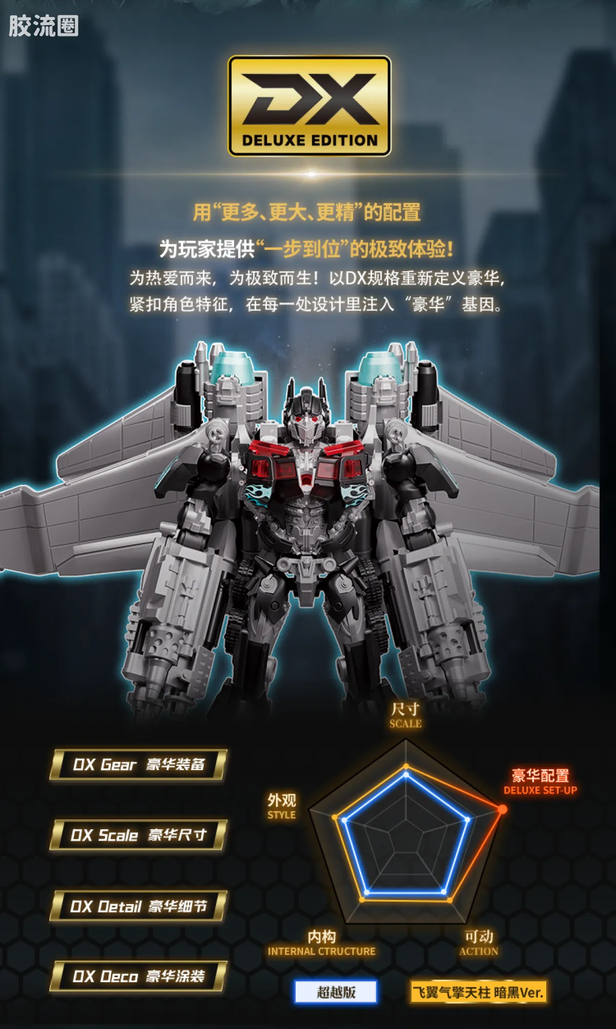 布鲁可变形金刚 超越 超越版电影3飞翼擎天柱 暗黑Ver. - 图片