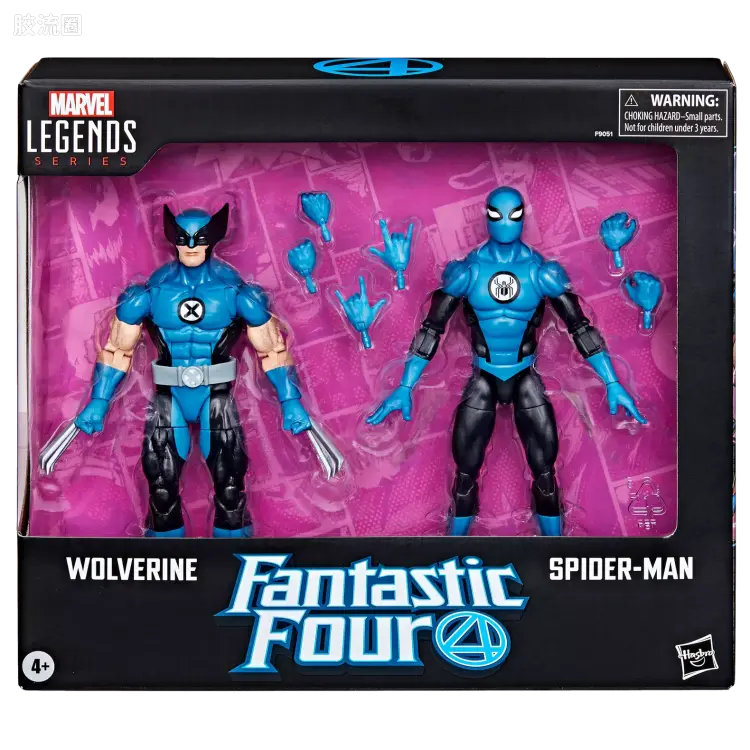 Marvel Legends/漫威传奇 可动人偶系列 神奇四侠 复古挂卡系列 金刚狼&蜘蛛侠（神奇四侠战衣）