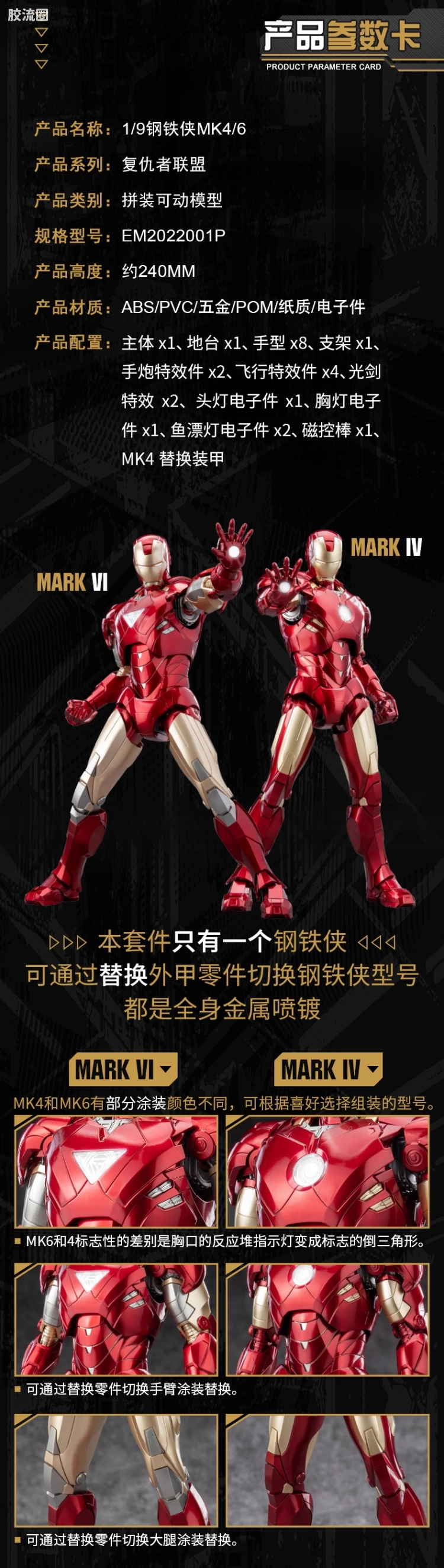 御模道美系系列 普通版 钢铁侠MK4/6 - 图片