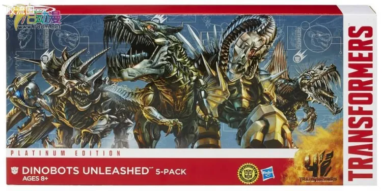 变形金刚4 绝迹重生 美版 套装版 铂金版 机器恐龙5人套装