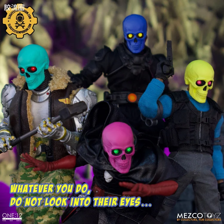 Mezco one-12系列 1/12 金标 霓虹梦魇-头骨 套装
