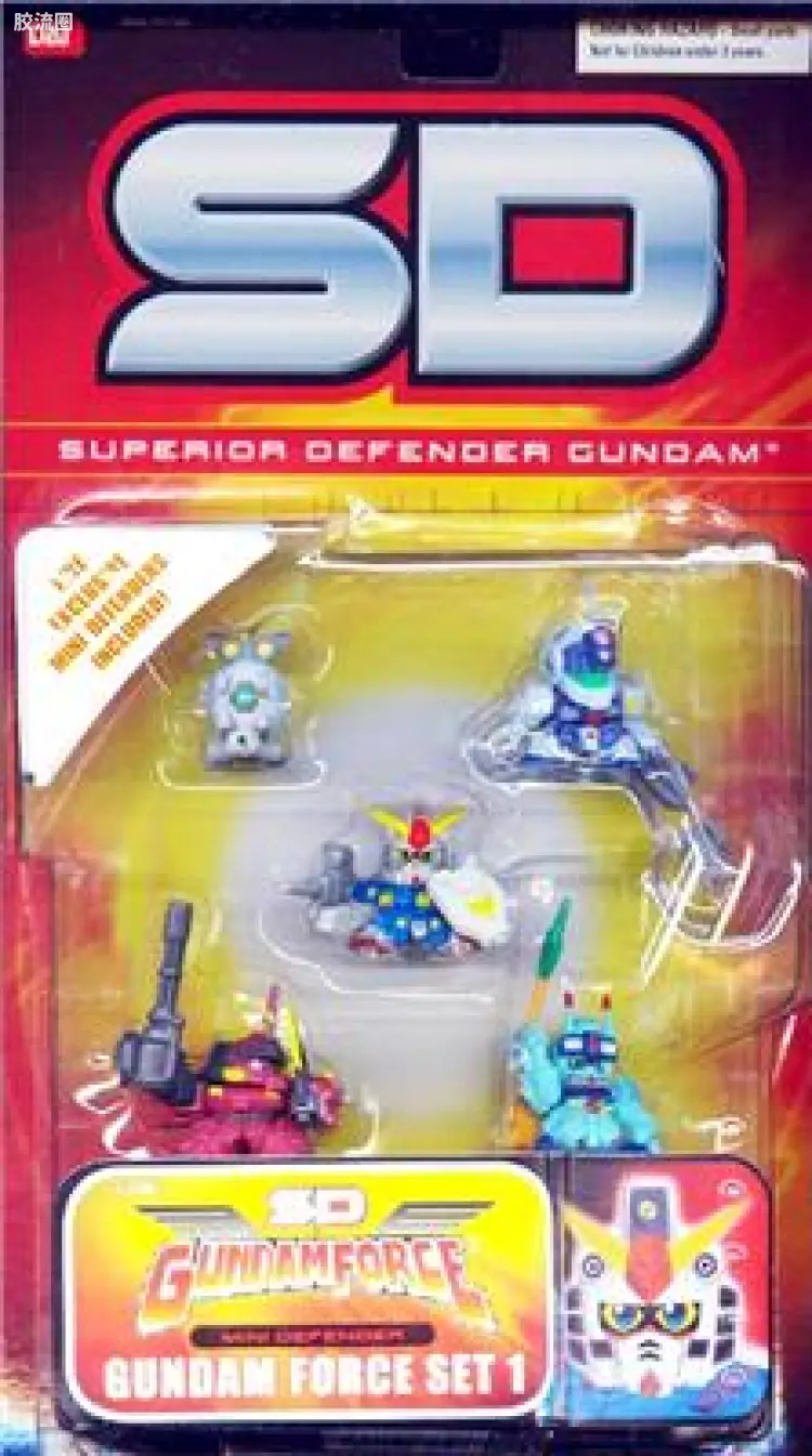 Super Defender 美版SD高达系列 微型可动人偶 高达force套装1