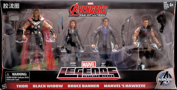 Marvel Legends 礼盒版 电影：复仇者联盟2 奥创纪元 黑寡妇 第1代 4人盒装