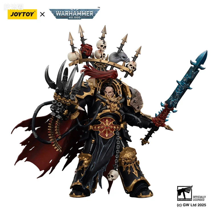 JOYTOY x 战锤40K 混沌势力 黑色军团 掠夺者阿巴顿 配备德拉克尼恩魔剑和荷鲁斯之爪
