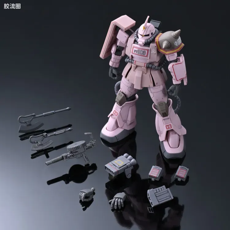 HG 高达The Origin 网络限定版 MS-06D 沙漠型扎古 粉红豹队 - 图片